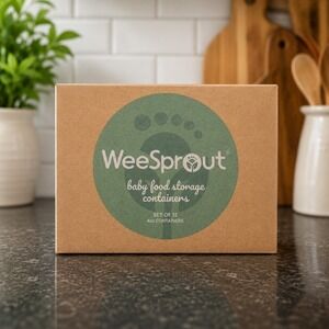 Wee Sprout Baby Food Storage Jars Set of 12 - 4oz with Lids - BPA Free NEW